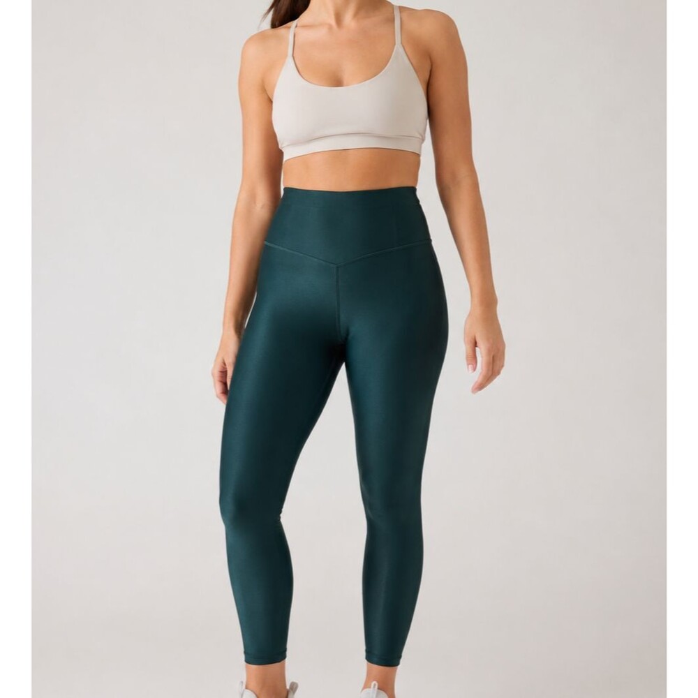 Athleta Elation Sheen 7/8 Pocket Leggings Women’s Medium Teal Green High Rise